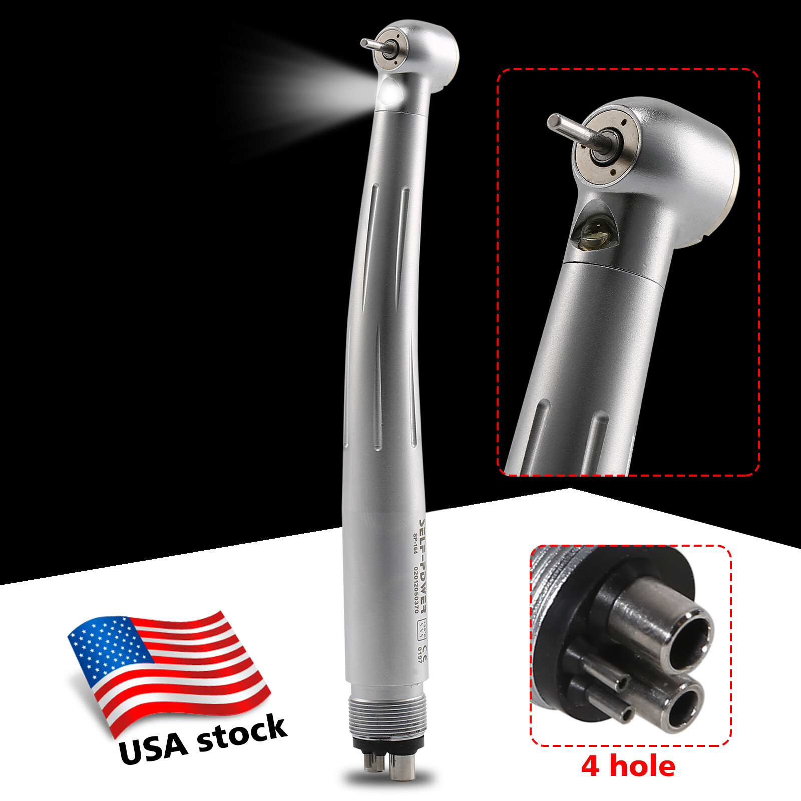 NSK Style Dental High Speed LED/No LED 45°/90° 2/4 Turbine Handpiece Push Button