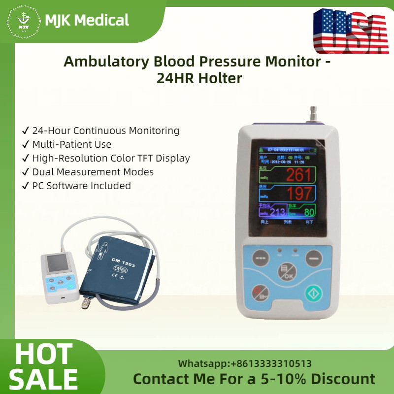 ABPM50 Ambulatory Blood Pressure Monitor – 24HR Holter, PC Software, for Adults