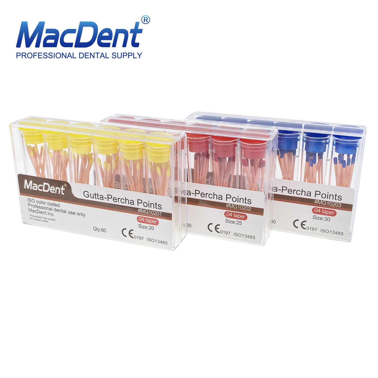 60/120pcs Dental Gutta Percha Points Full Taper 0.02/0.04/0.06 Size 15-40 45-80