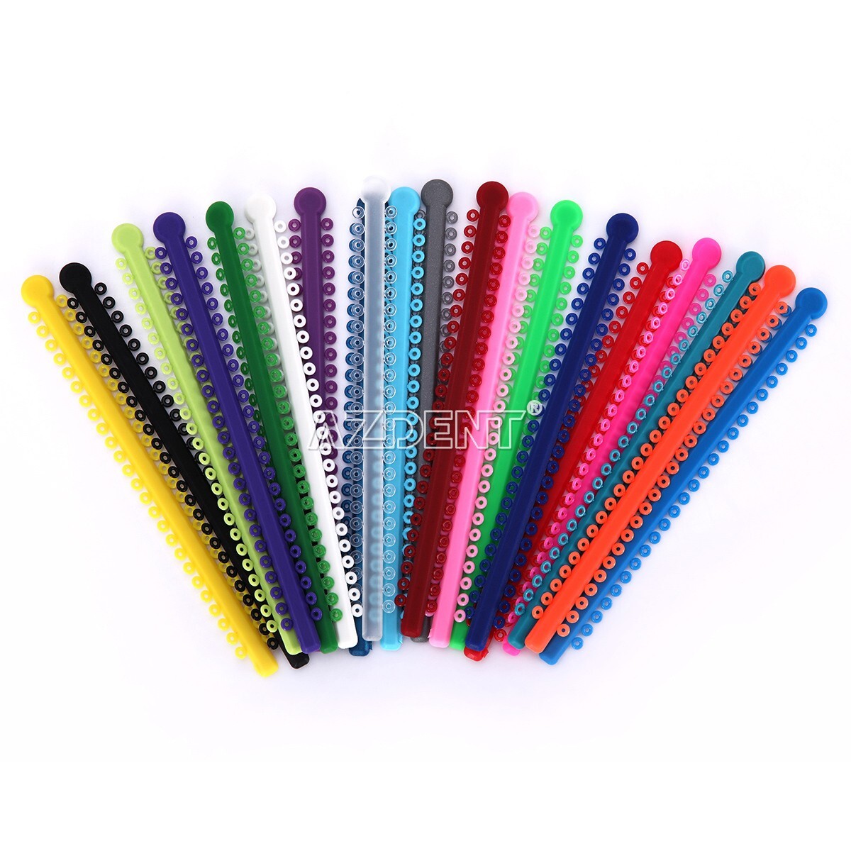 1000Pcs AZ Dental Orthodontic Elastic Ligature Ties Bands For Brackets 23 Colors