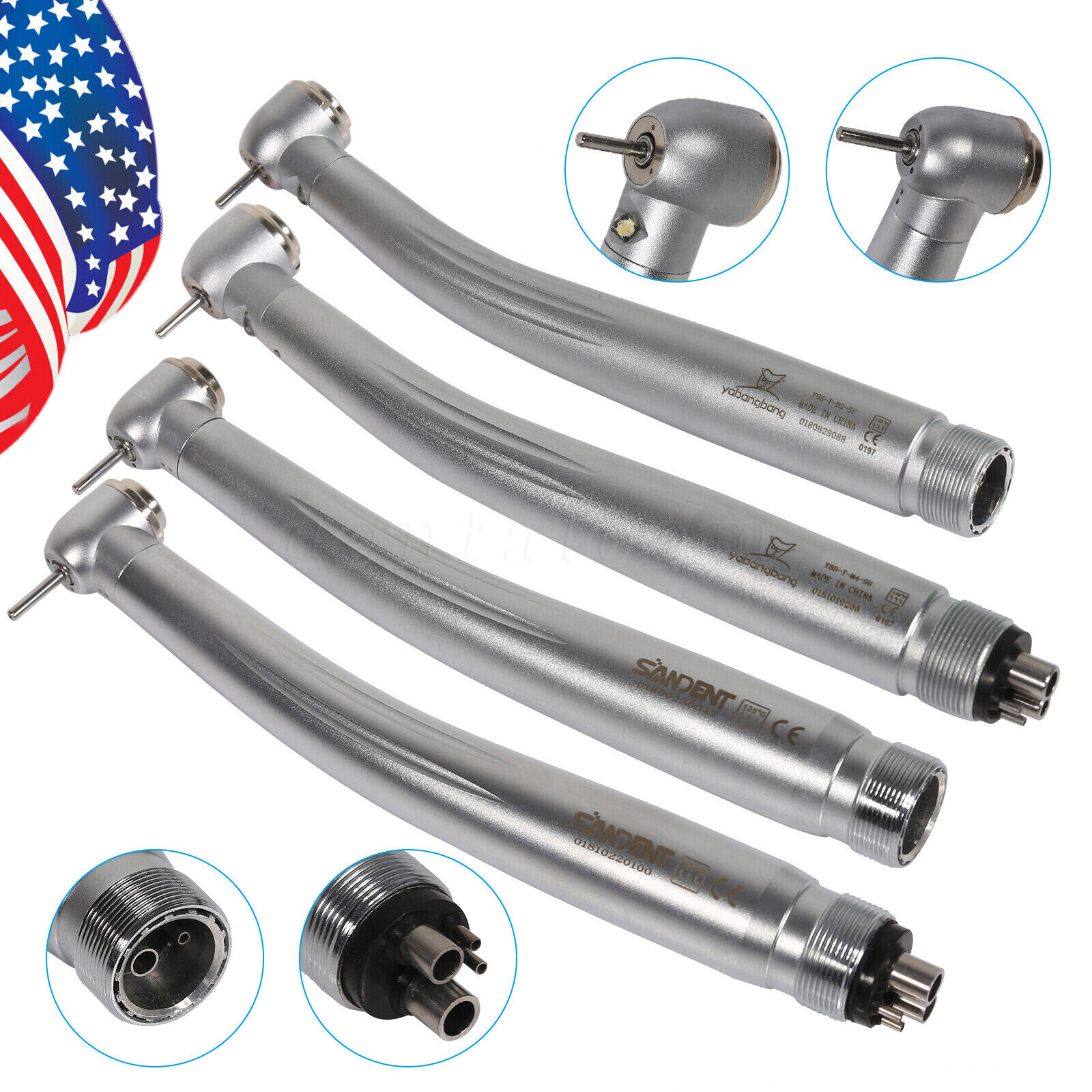 NSK Style Dental Fiber Optic LED E-generator/High Speed Turbine Handpiece 2/4H