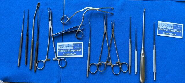 Set of Ears, Nose and Throat Surgical Instruments