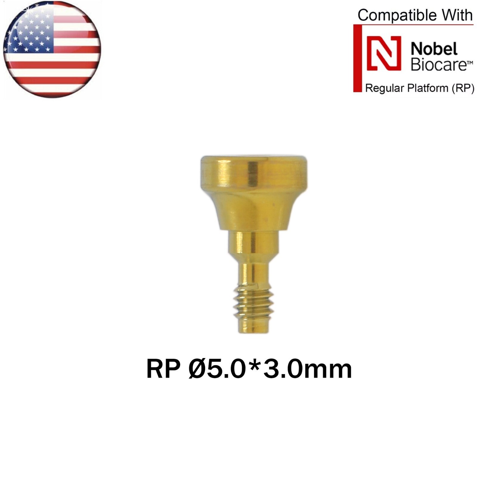 US Dental Healing Cap Abutment NP/RP Compatible with Nobel Active ∅3.6 ∅5.0 ∅6.0
