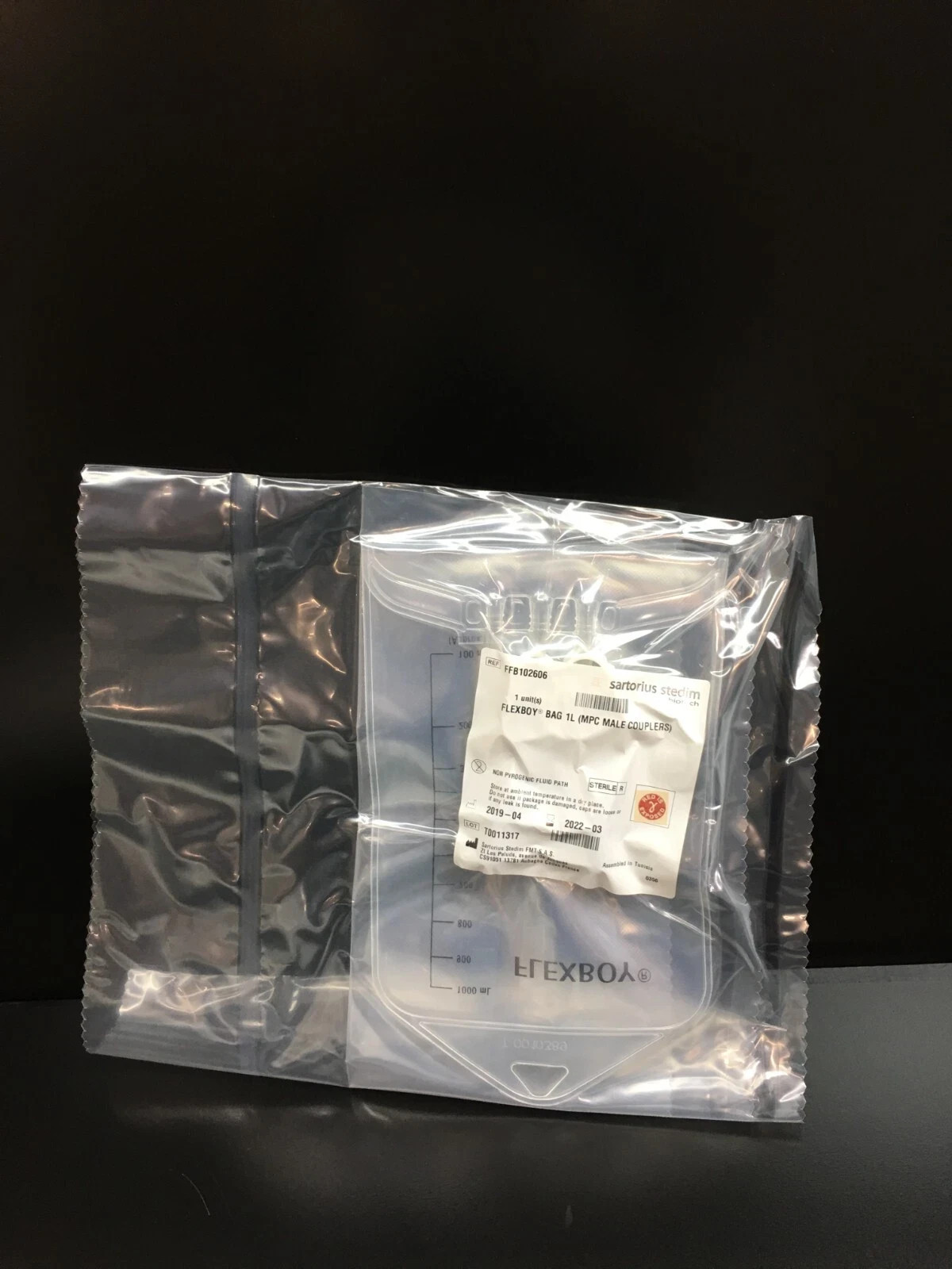 Sartorius REF FFB102606 FLEXBOY Bag 1L MPC MALE Couplers Lot 16 Packs