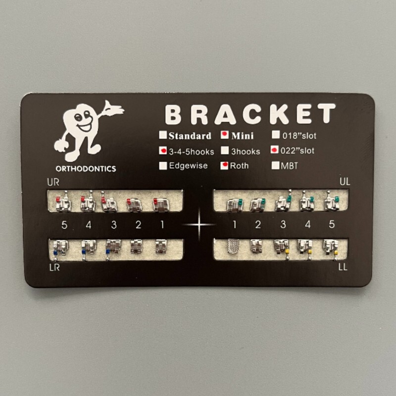 10 Sets Dental Metal Brackets Braces Mini Roth/MBT 022 Slot 345 hooks Mesh Base