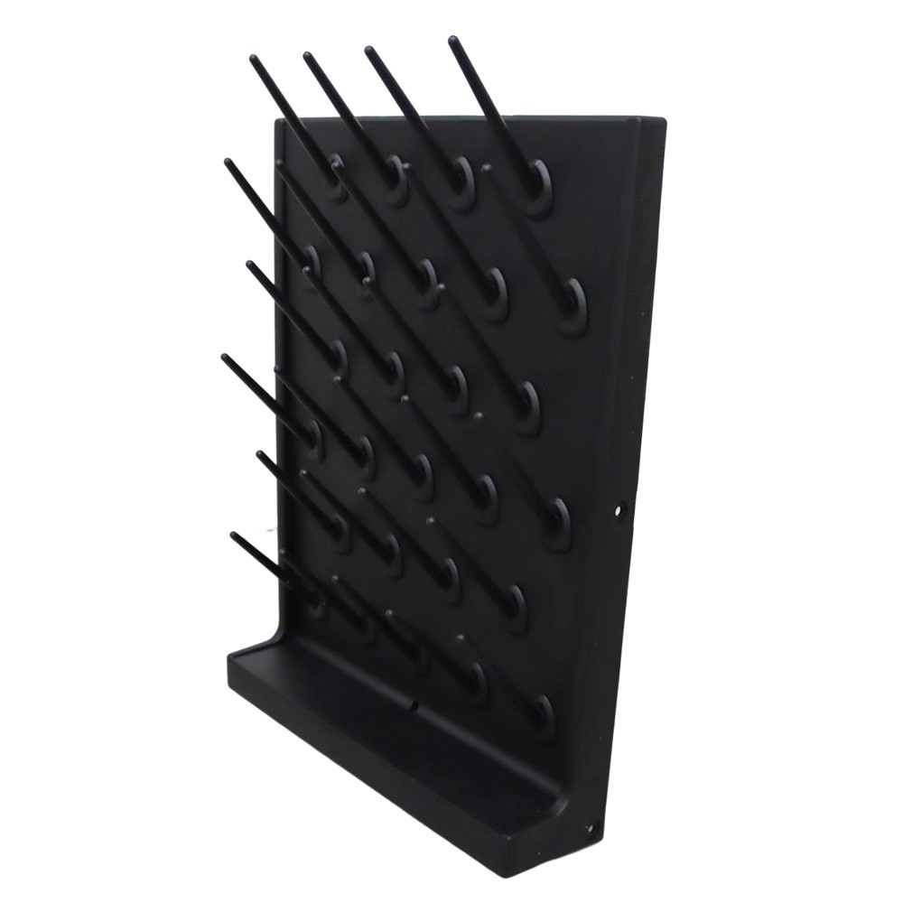 Black Single Side PP Lab Drip Rack 27 Detachable Pegs for Education and Lab Use