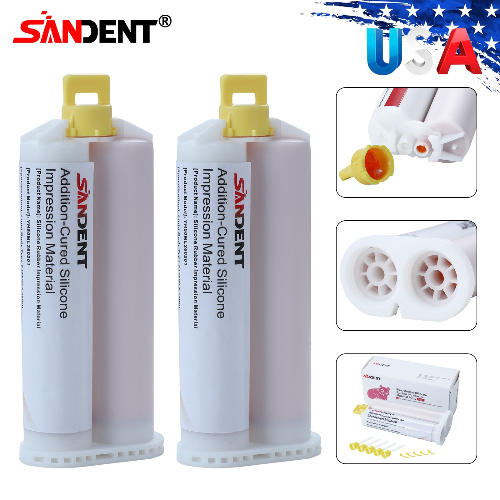 VPS IMPRESSION MATERIAL LIGHT BODY REGULAR SET 2 x 50 ML HYGEDENT USA