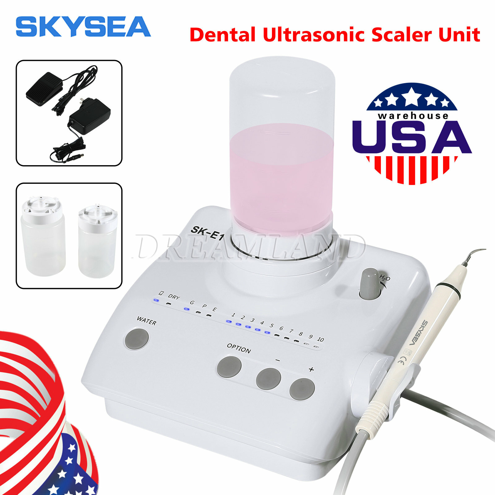 For Cavitron Dental Portable Ultrasonic Piezo Scaler+2*Bottles fit EMS Handpiece