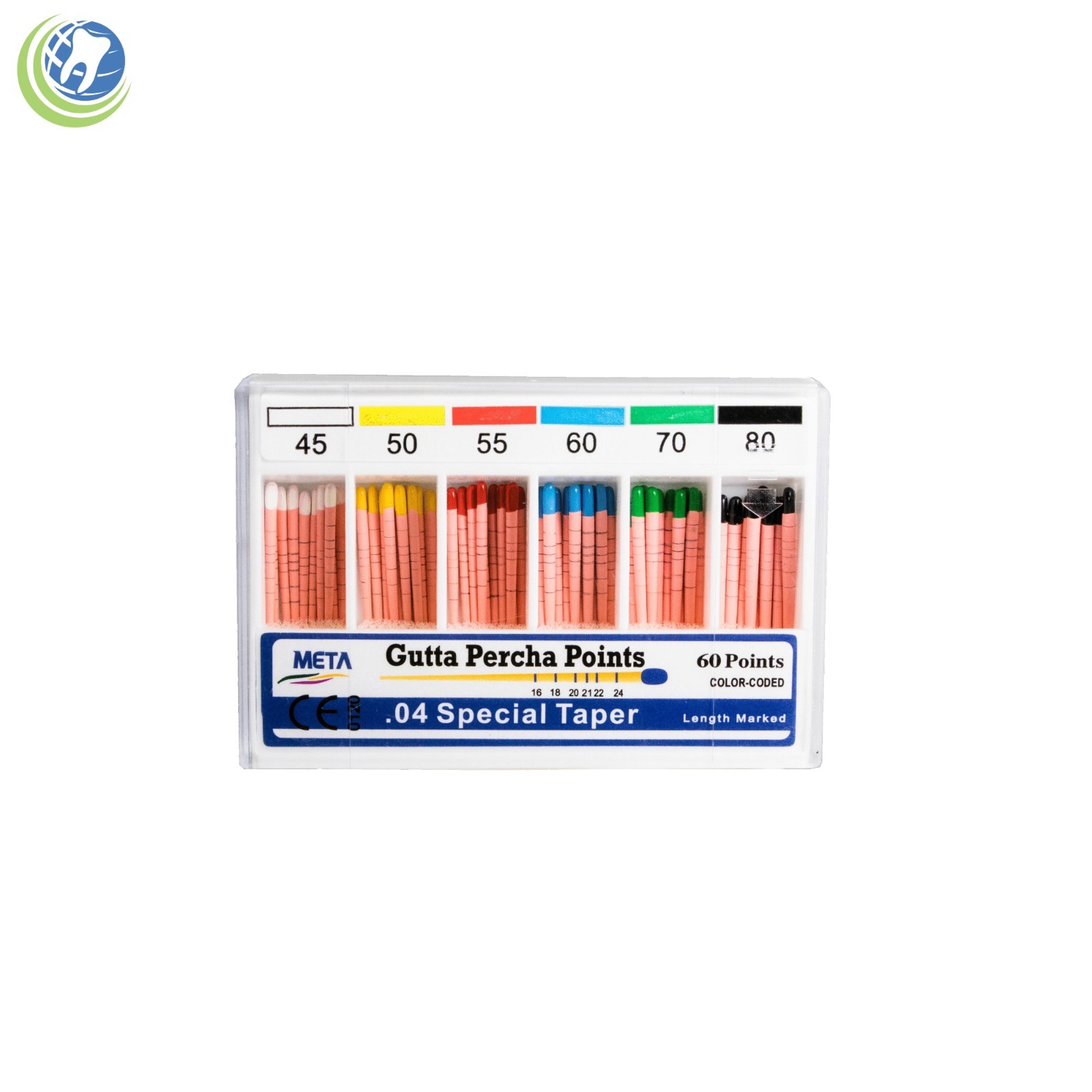 Gutta Percha Points .04 Special Taper #45-80 60/Box Vial Endodontic Obturation