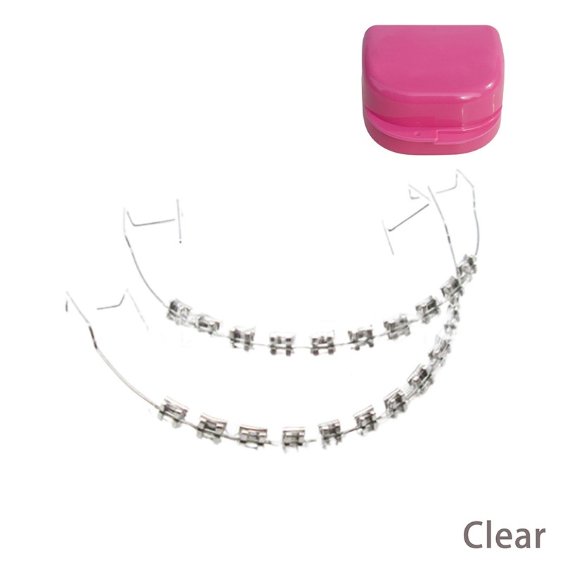 2Pcs Boxed Colorful Brackets Dental Fake Braces Temporary Tooth Decoration