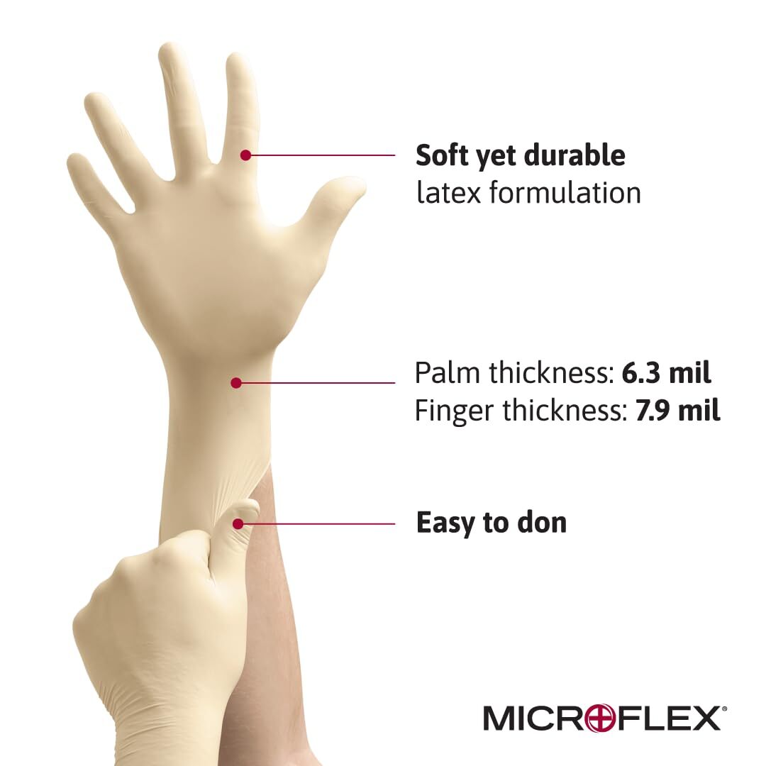 Microflex Diamond Grip Mf300 Disposable Latex Gloves For Automotive Healthcare M