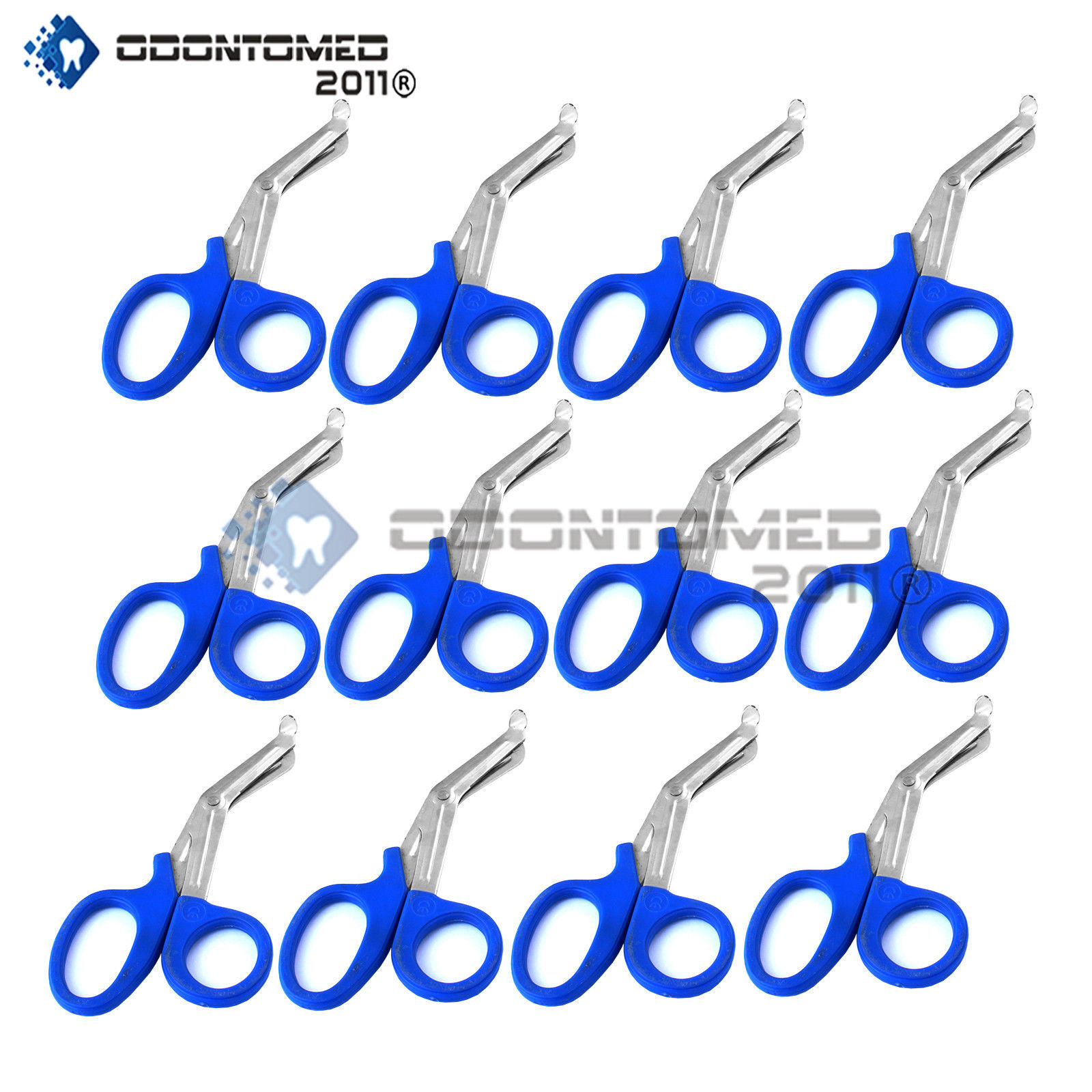 12 Pairs Trauma Shears Bandage Scissors 7 1/4″ Blue