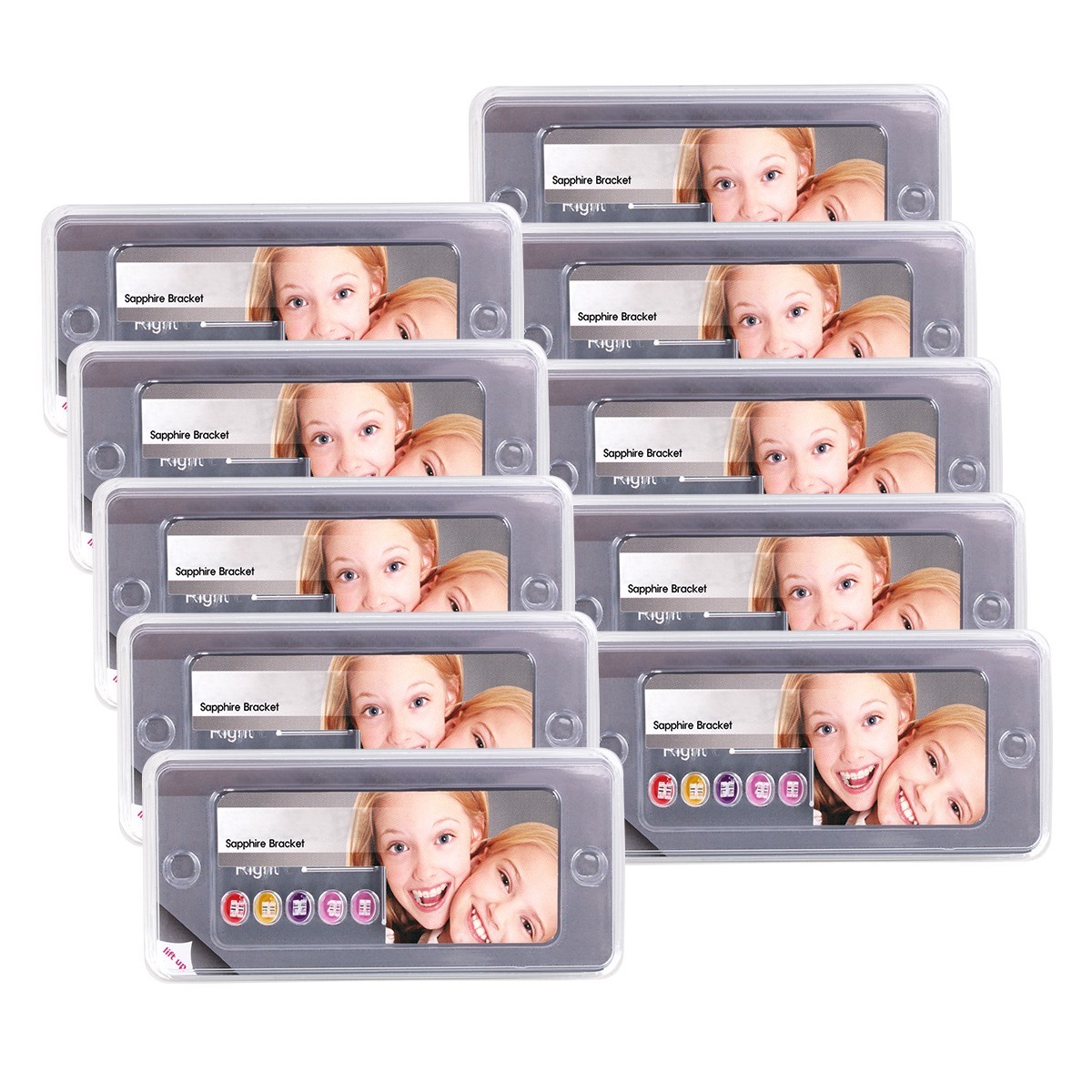 AZDENT Dental Brackets Braces Sapphire Clear Ceramic MBT Roth.022 Hooks 3 4 5