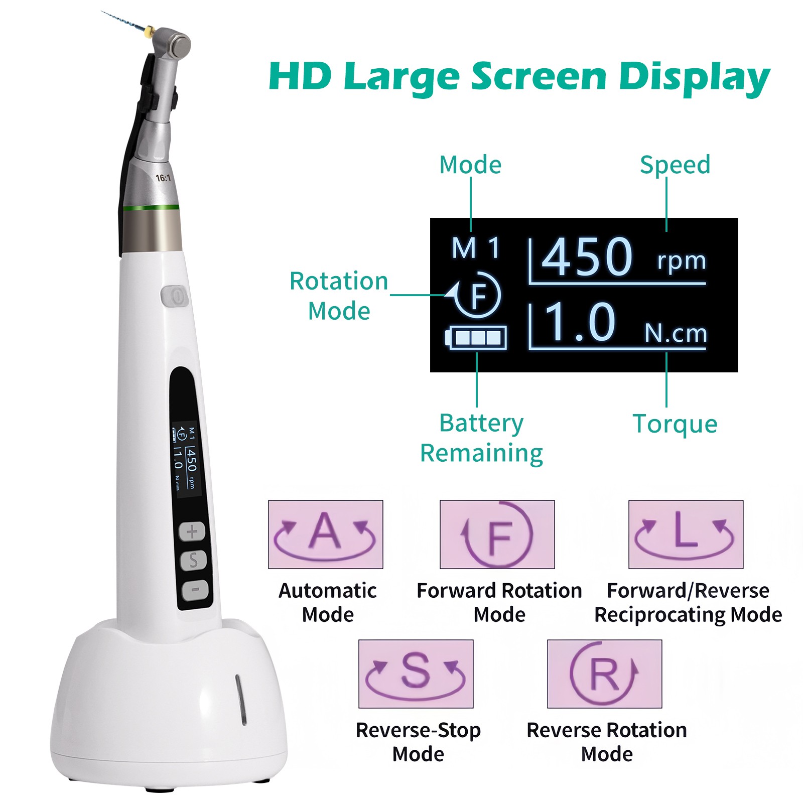 Dental LED Endo Motor 16:1 Contra Angle Y-smart/Root Canal Electric Apex Locator