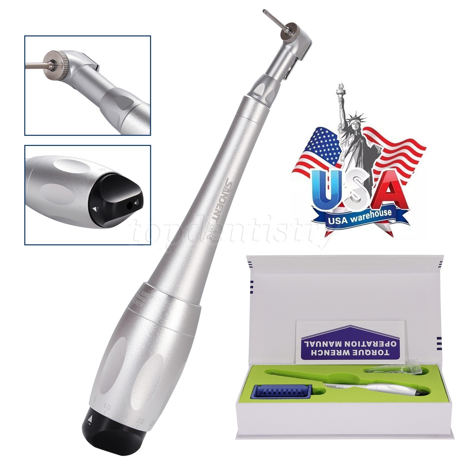 Universal Dental Implant Kit Torque Wrench Contra Angle Handpiece & 16 Drivers S