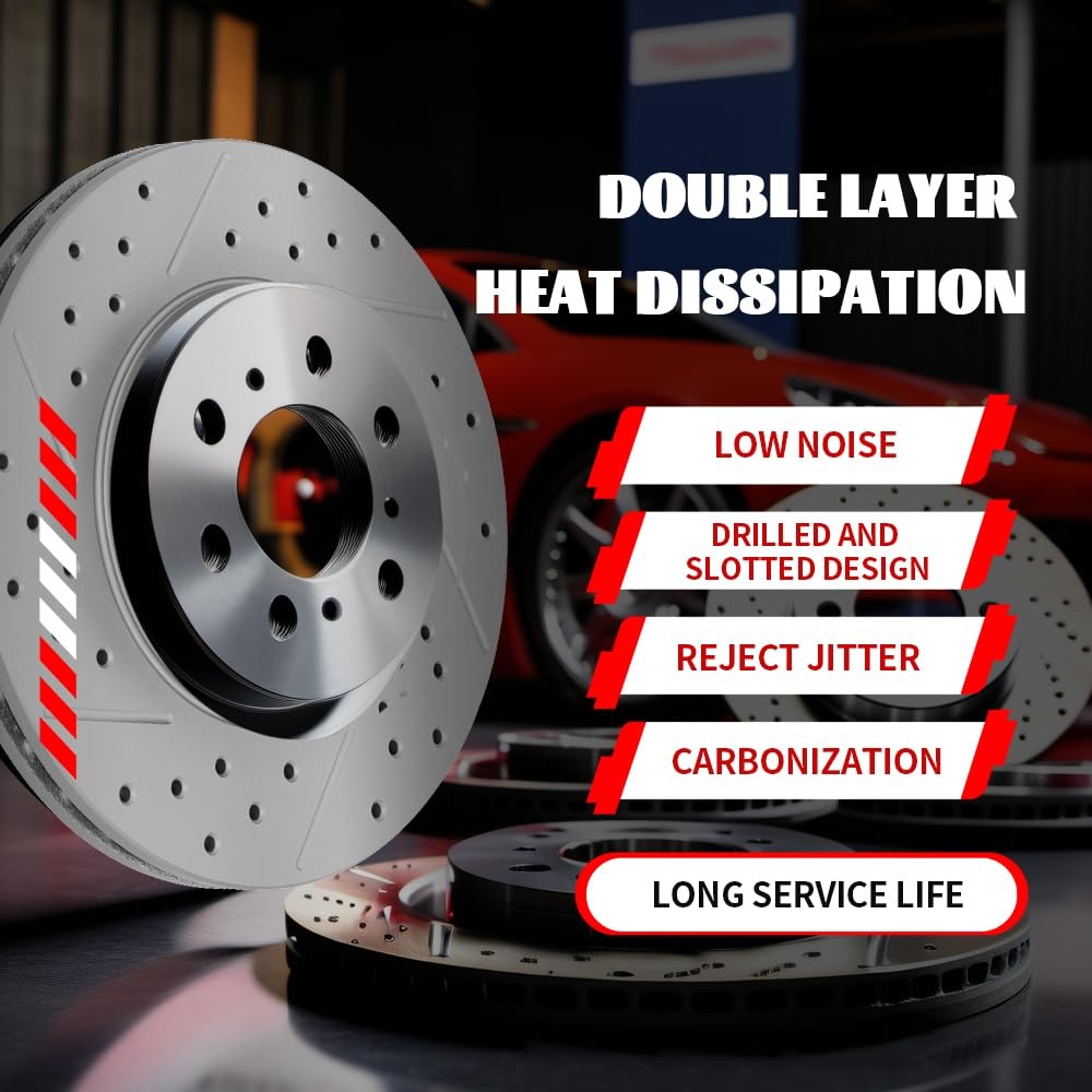 12.99 Drilled Slotted Rotors Honda Pilot 16-22 Passport 19-25 Ridgeline 17-25