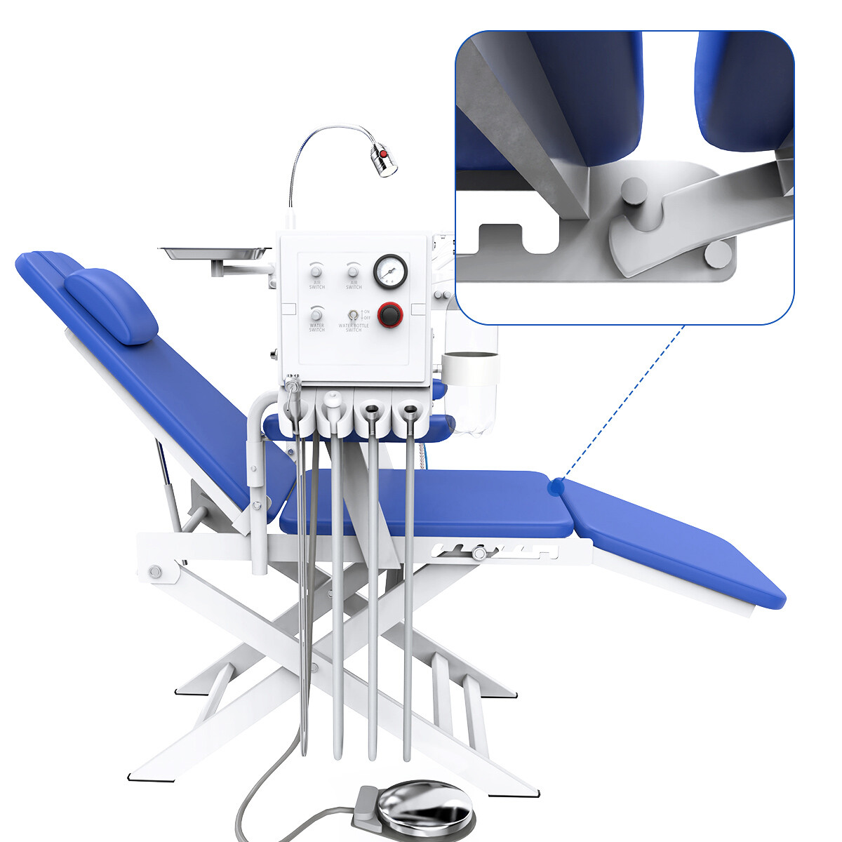 Portable Dental Chair silla dental portatil LED Light PU Leather/ w/Turbine Unit