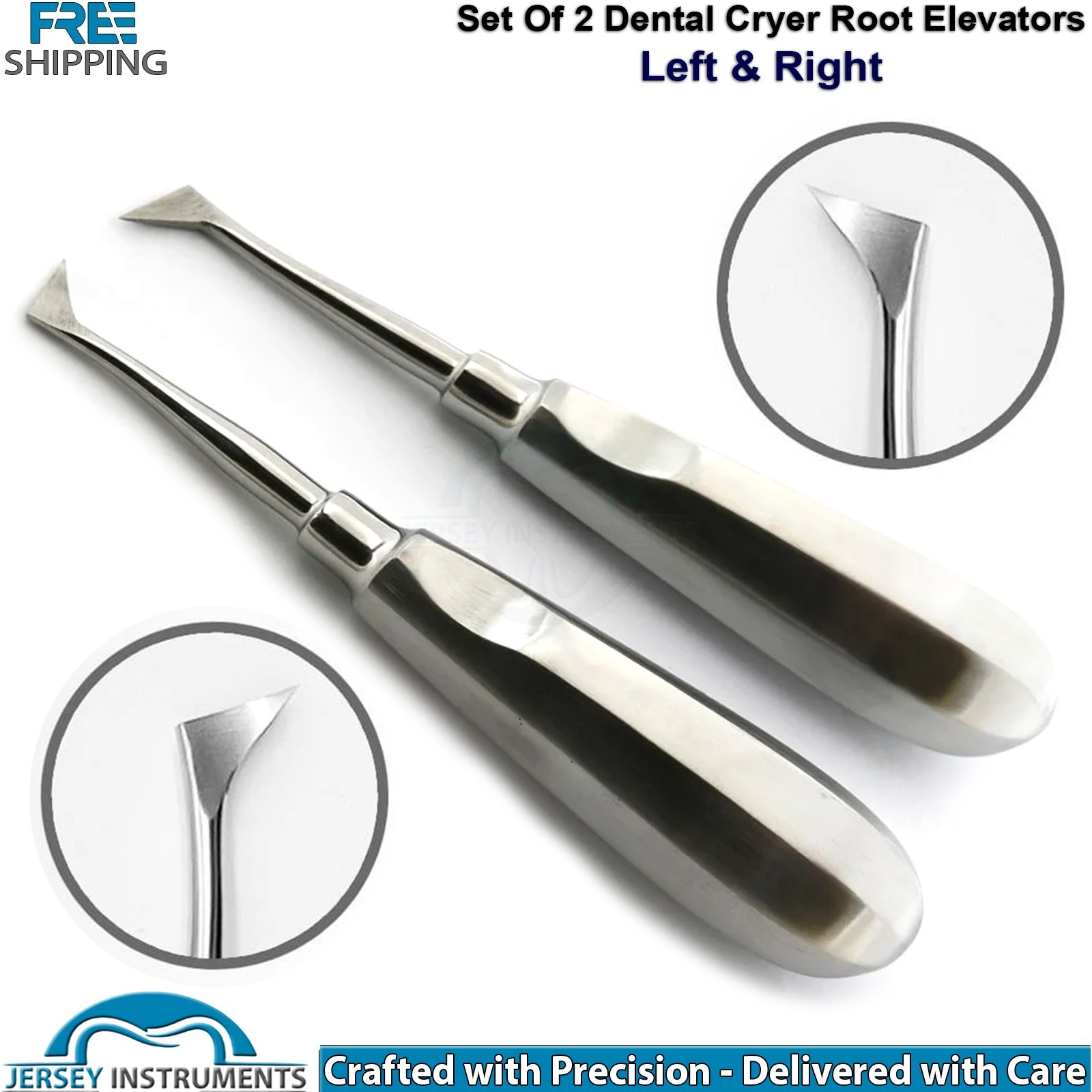 5 Pieces Set Dental Luxation Elevators Cryer Left Right & Coupland 2mm 3mm 4mm