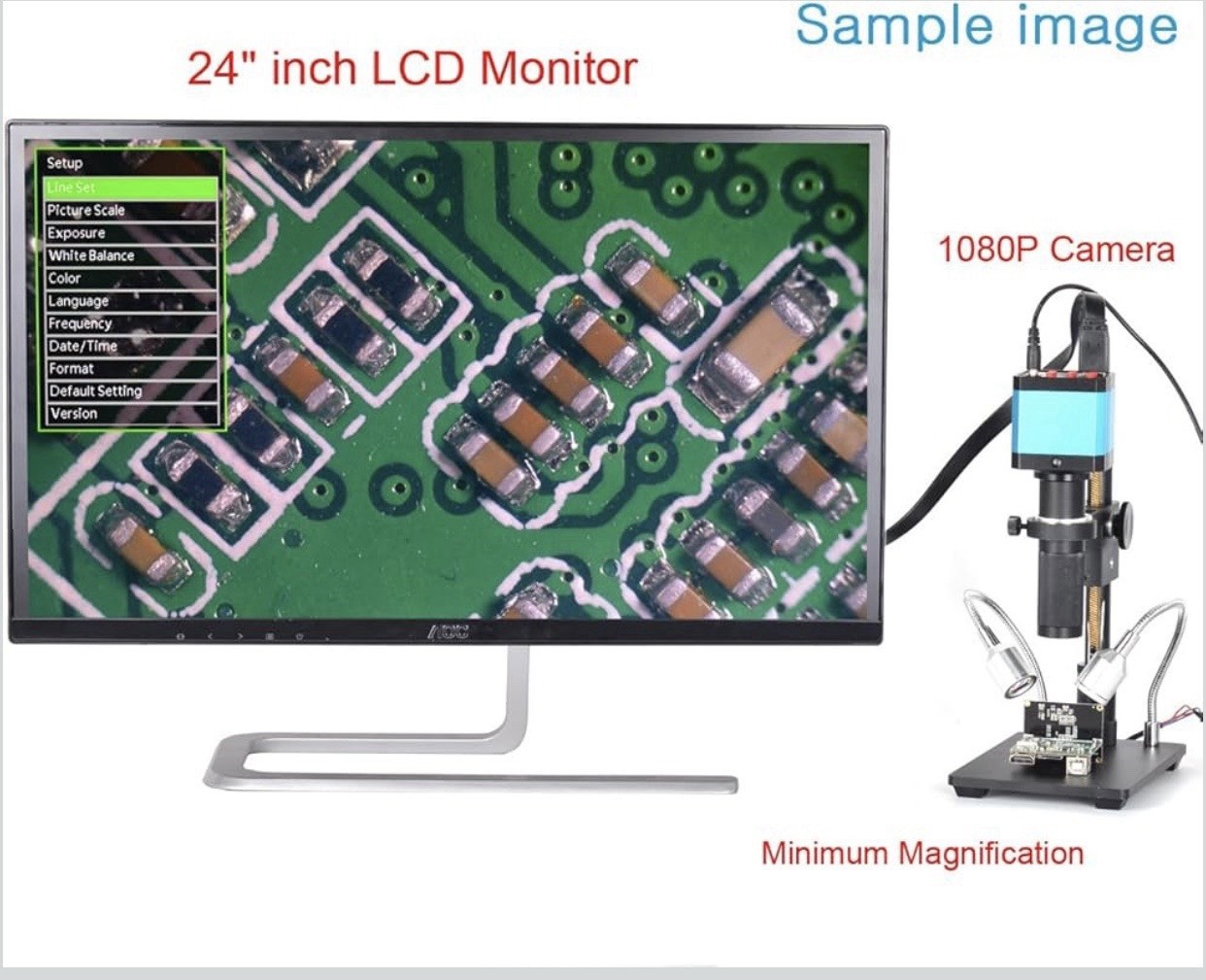 HAYEAR HY-2307 14MP Industrial Microscope Full Set HDMI 8″LCD 180X Lens NEW