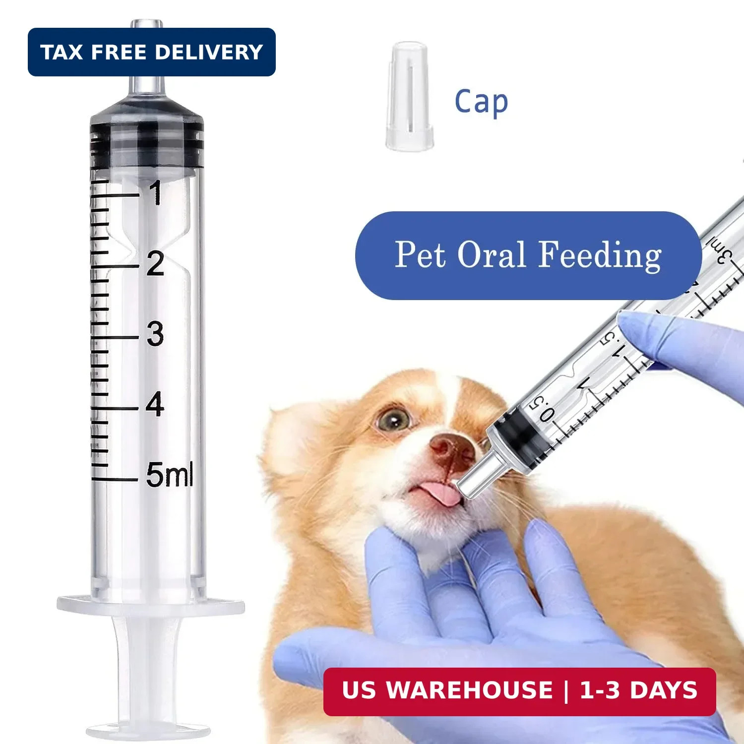 5ml Syringe for Liquid,Syringe Without Needle,Sterile Individually Packed 10pcs.