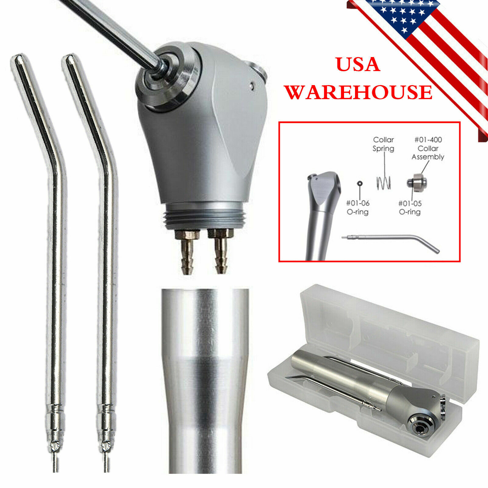 50pcs Dental Syringe Nozzles Tips Alloy Spray Tips Three Way Air Water Syringe