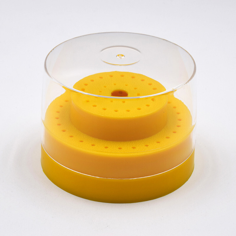 Dental Plastic Holder Burs Round White/Yellow/Blue 60 Holes High&Low Speed Block
