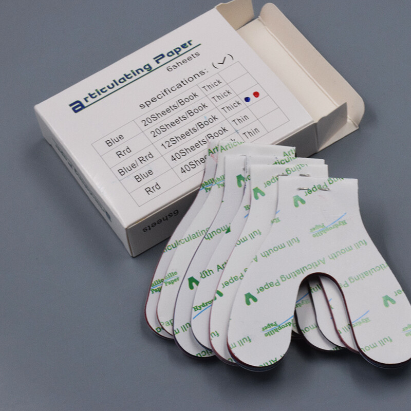 72 Sheets/Box Dental Articulating Paper Horseshoe Form Thick Type 100um Red Blue