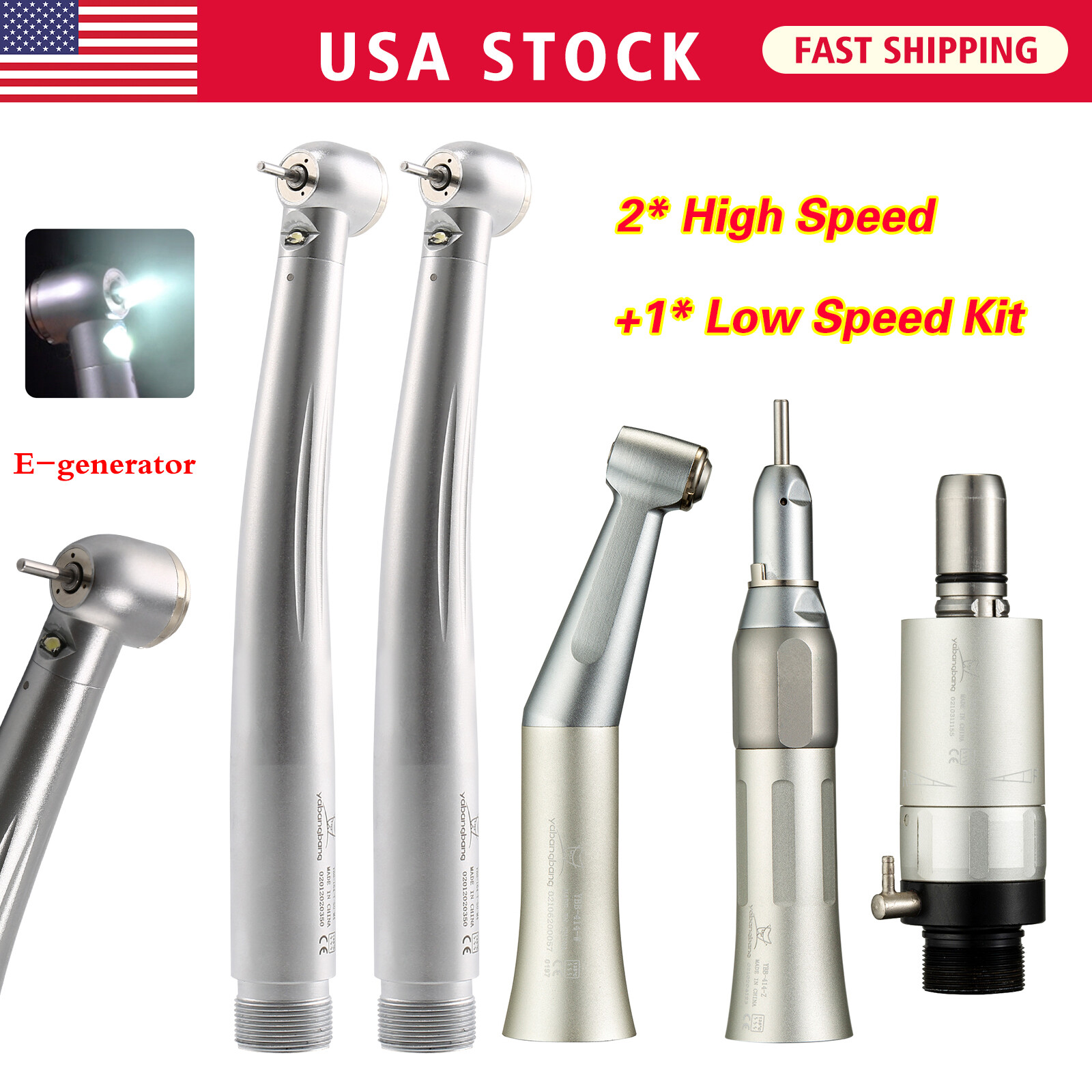 NSK Style Dental LED alta y baja velocidad/Kit Pieza de Mano Turbina 2/4Agujero