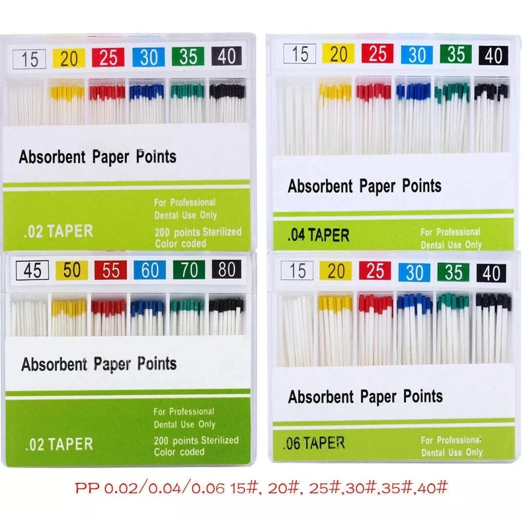 Dental Endo Absorbent Paper Points Endodontic Root Canal Taper 0.02/0.04/0.06