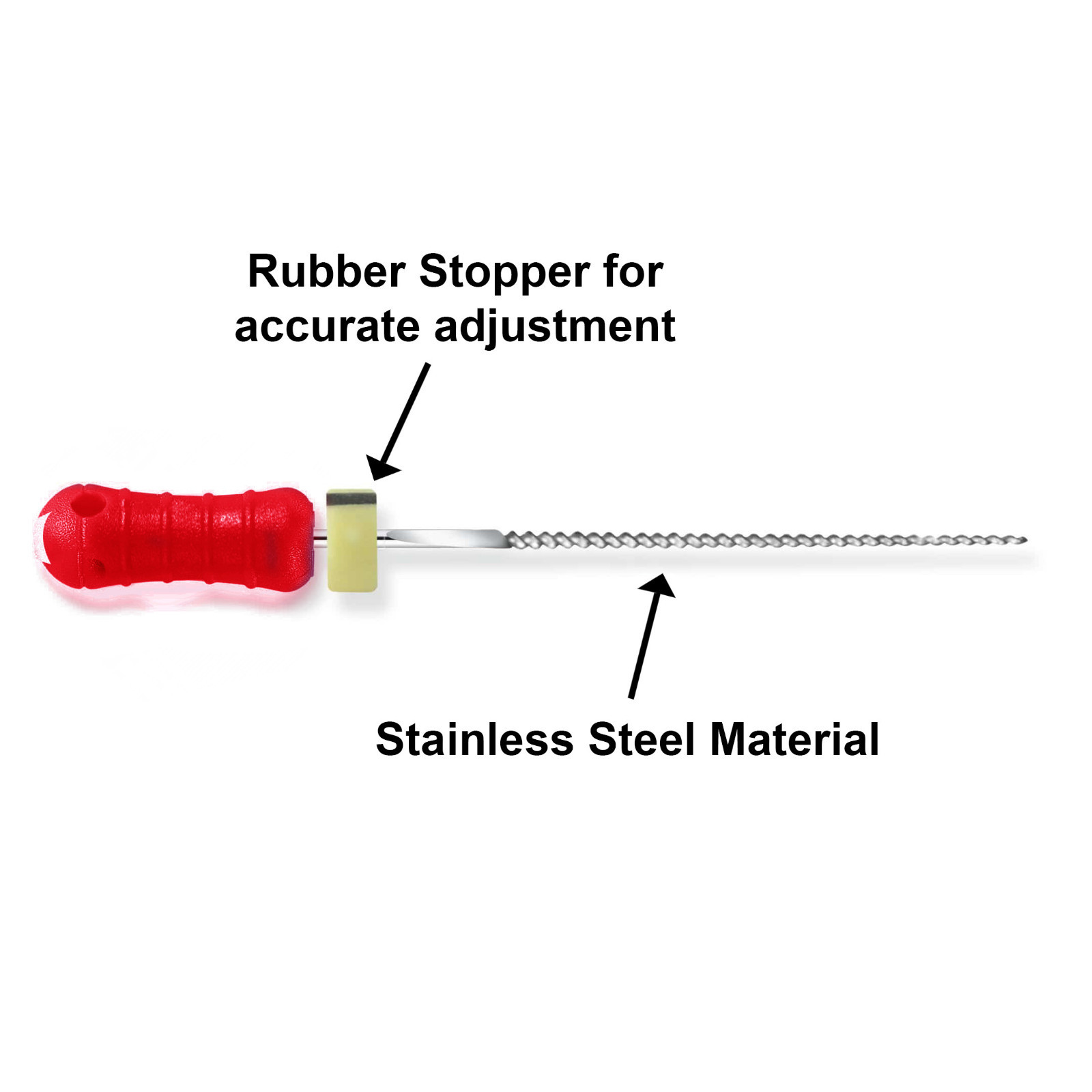 Sky Choice K-Files – 31 mm Length, Size 55 Red with Rubber Stopper 6/Pkg