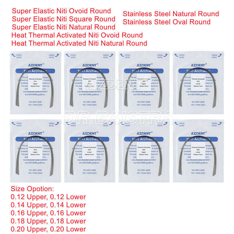 Dental Orthodontic Heat Thermal Activated /Niti /Stainless Steel Arch Wires