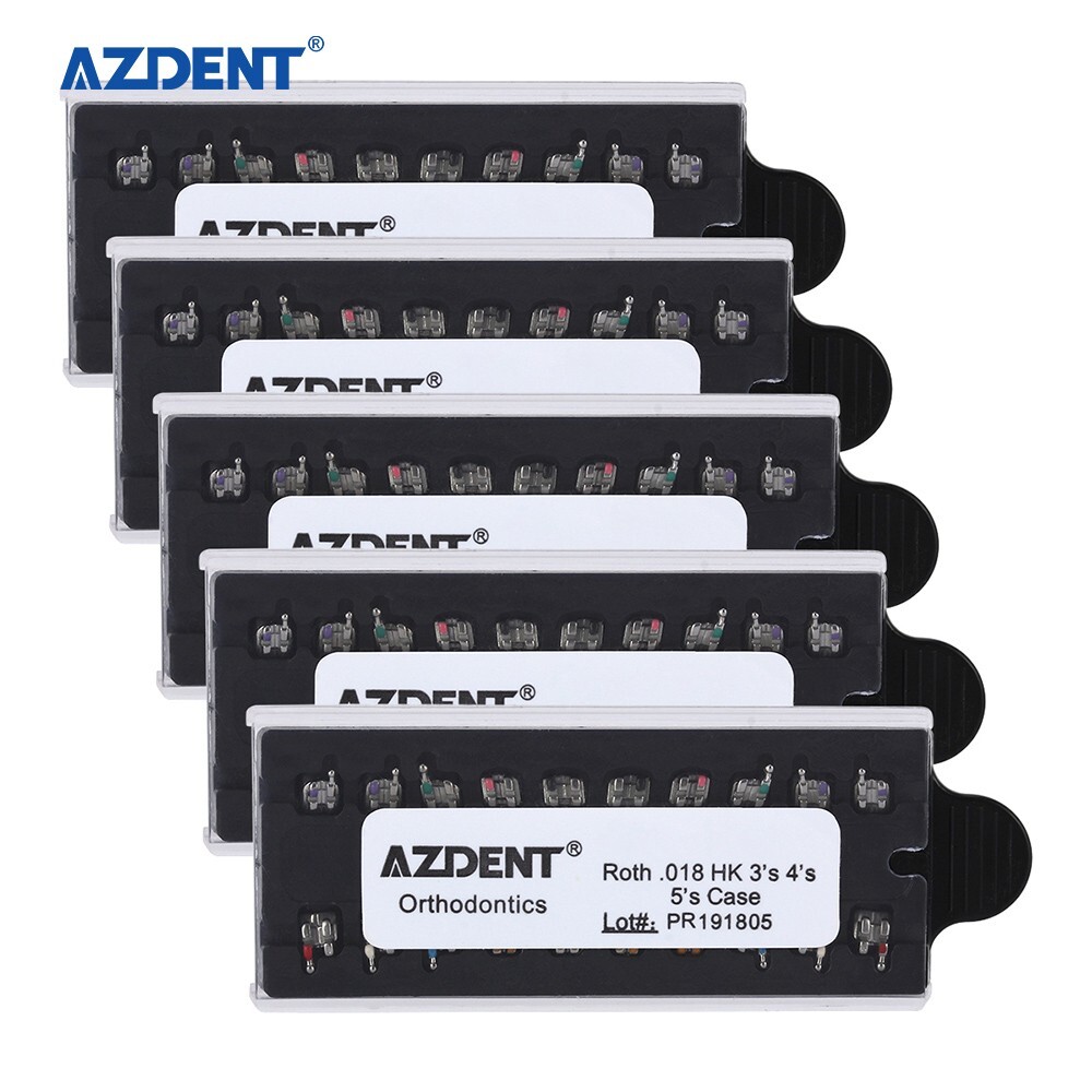 AZDENT Dental Ortho Monoblock Brackets Braces Mini Roth .018 Hooks 3-4-5