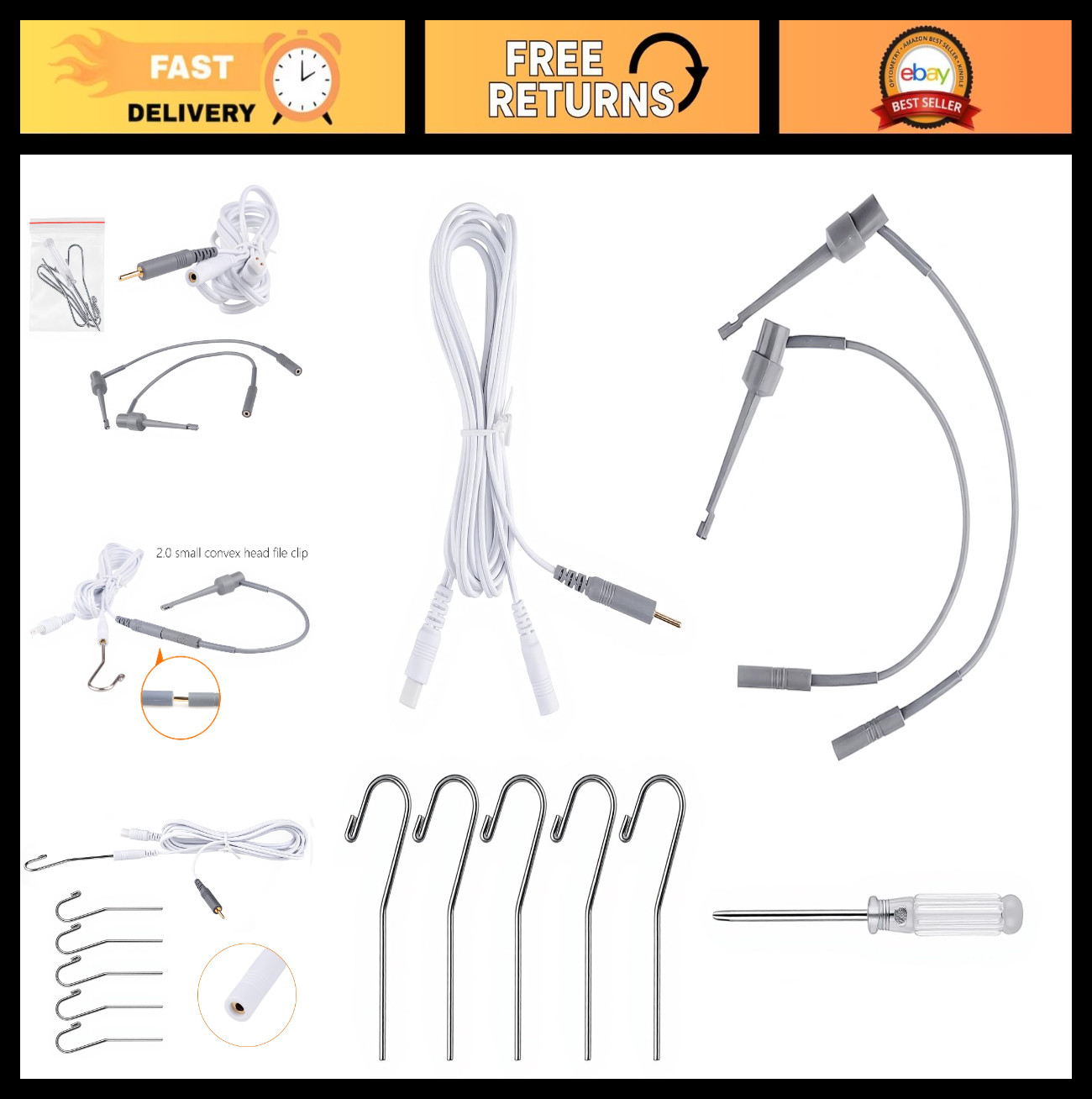 Apex Locator Accessories Set – 7pcs Measuring Wire, Probe, Code Cable, Endo File