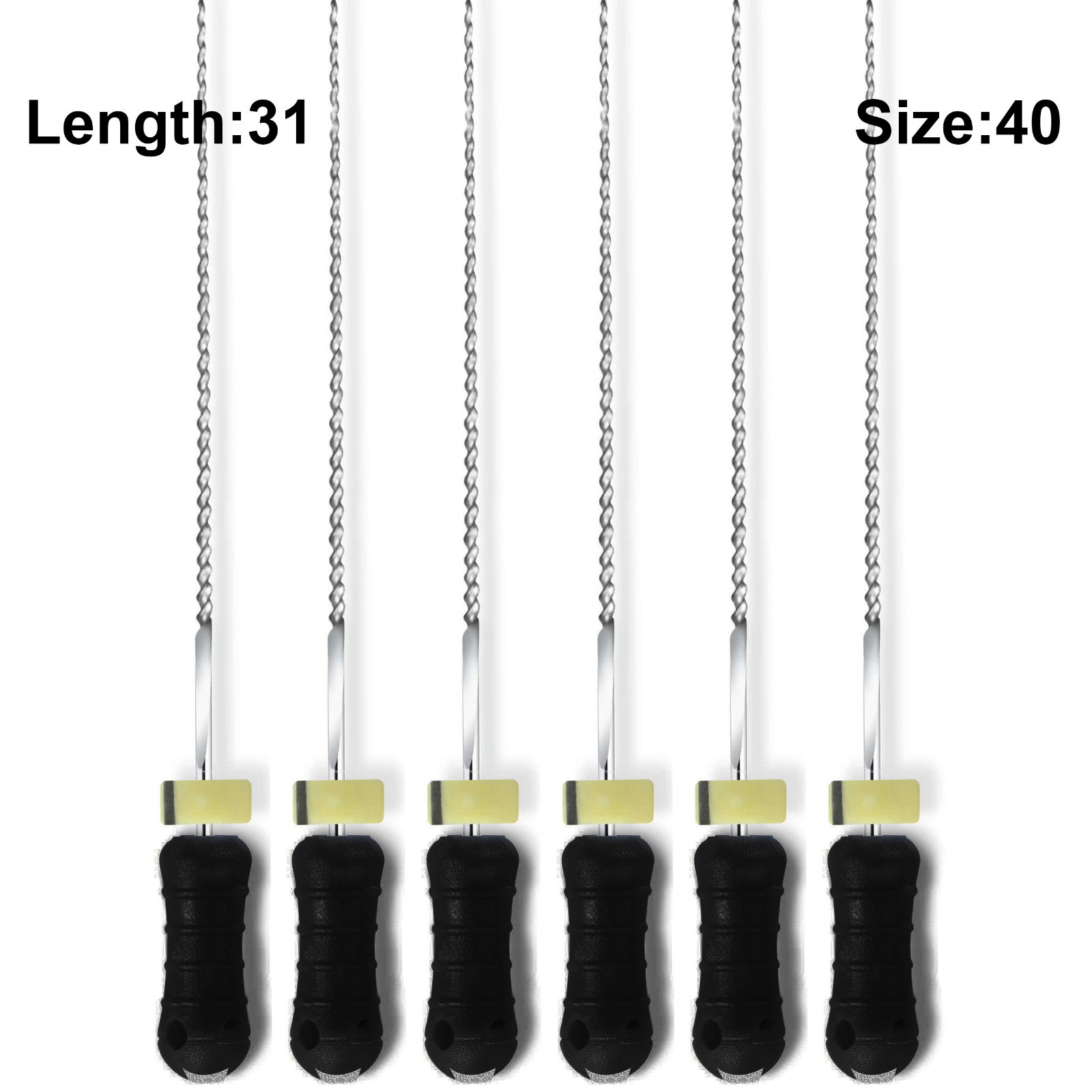 Sky Choice K-Files – 31 mm Length, Size 40 Black with Rubber Stopper 6/Pkg