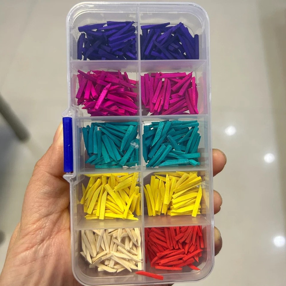 2X 600pcs Mixed Dental Interdental Composite Contoured Wooden Wedges matrices