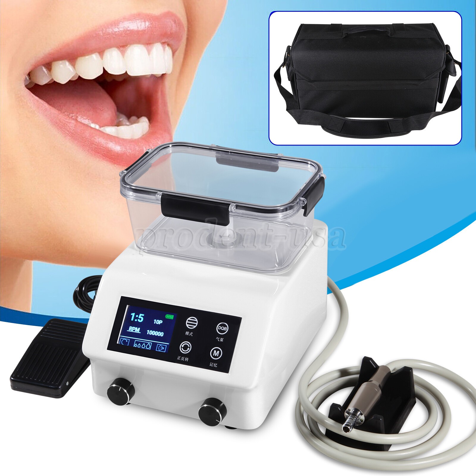 2in1 Dental LED Brushless Electric Micromotor Vector Control & Water Tank po