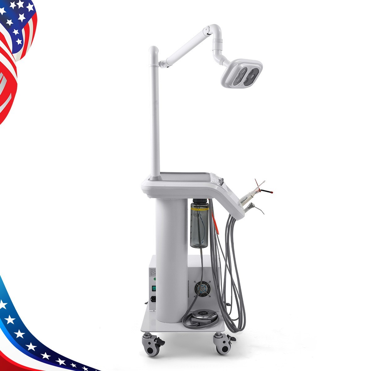 Portable Dental Mobile Delivery Unit Cart System Air Compressor 4H/with LED Lamp