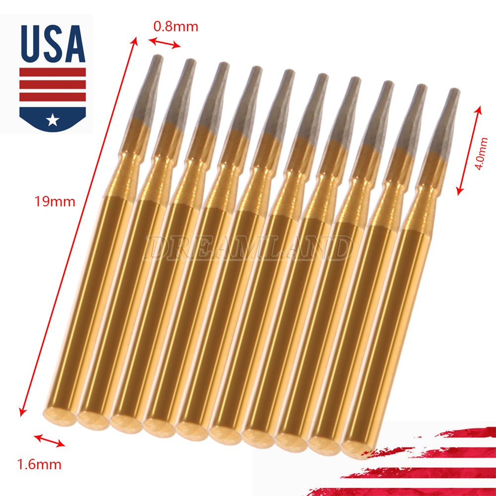 FG7901 Premium Carbide Needle Shaped Bur 12 Blades 10pcs/pk