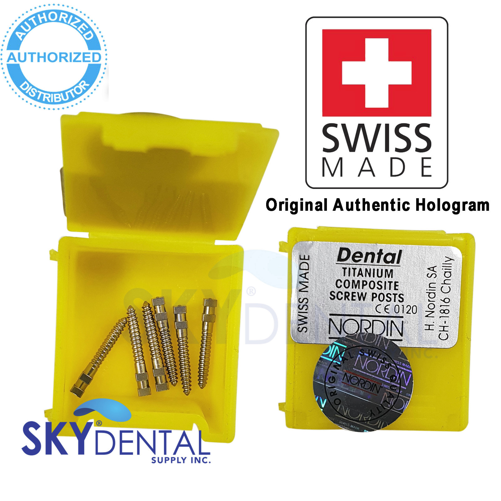 NORDIN Dental Screw Post Refill Kit 6 posts OEM All Sizes Titanium Composite