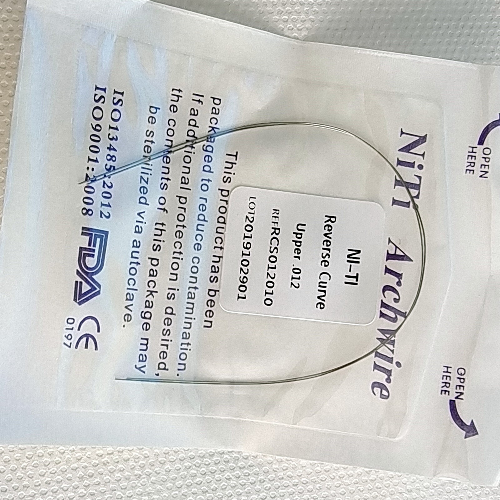 20packs Dental Arcos de Ortodoncia NITI Alambre de Arco de Curva Inversa