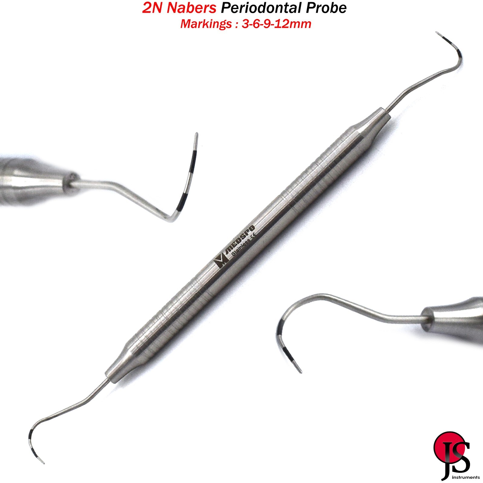 Dental Perio Probe Nabers 2N Furcation Color Coded Periodontal Instruments