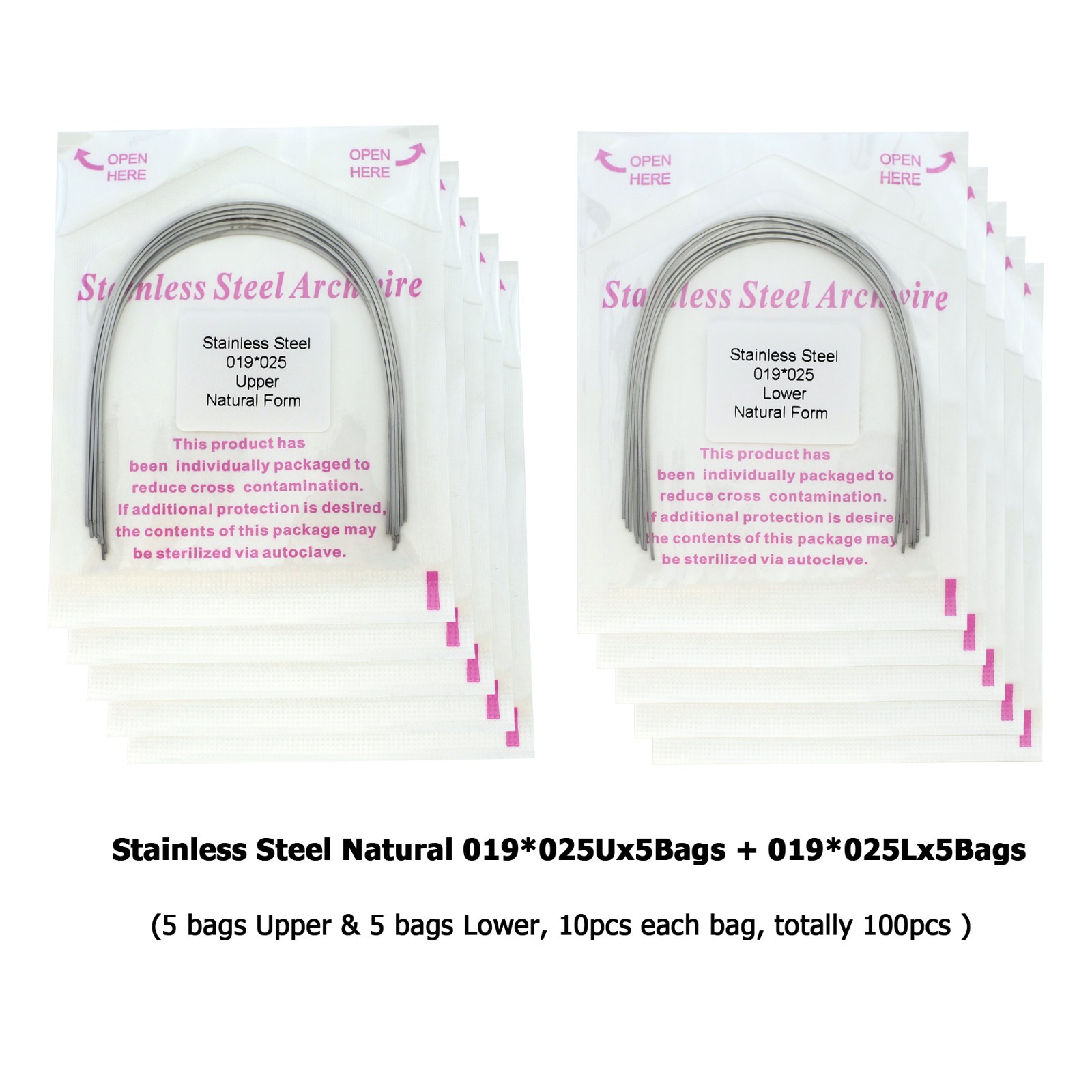 Dental Orthodontic Stainless Steel Archwires Natural Form Rectangular 16×22