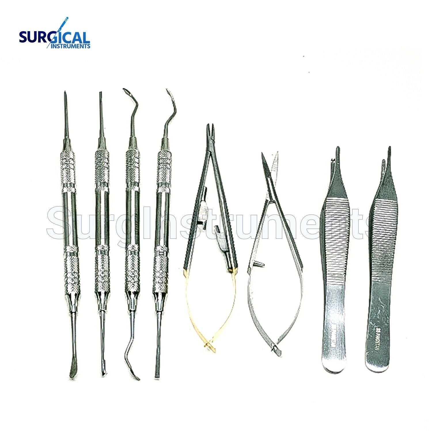8 Pcs Micro Surgery Instruments Set Dental Implant Dentistry Supply German Grade
