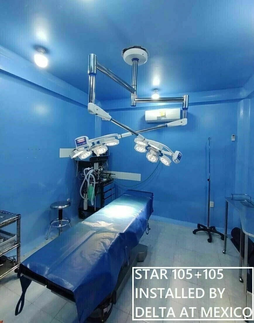 Common Arm Ceiling Mounted Double Dome LED OT Surgical Operating Light