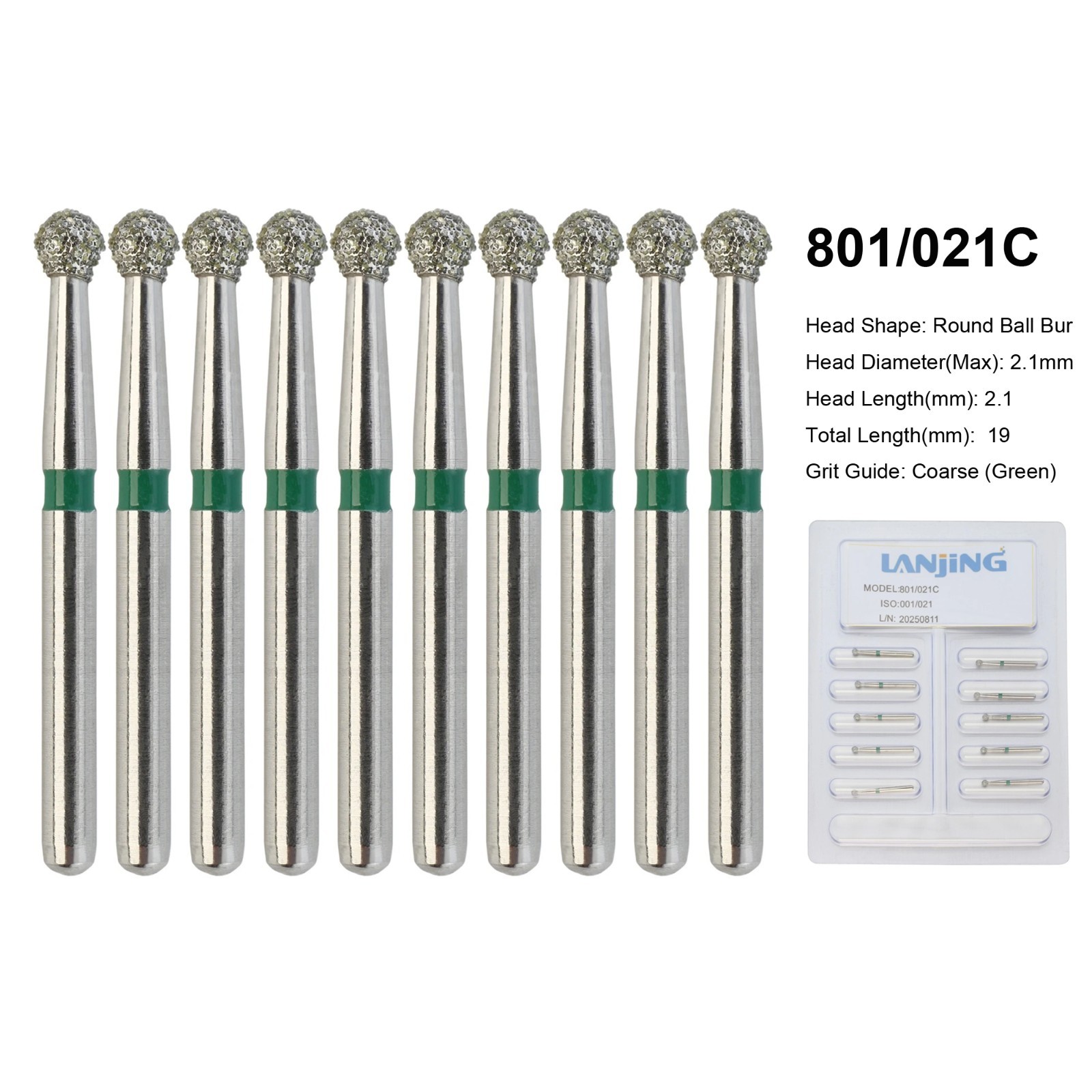 Dental Burs Diamond FG Round End Taper Football Flame Long Round Pear High Speed