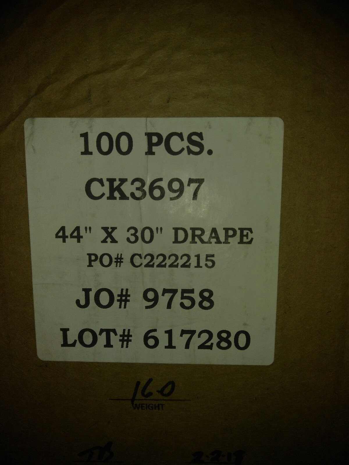 NEW BOX OF 44″ X 30″ ANTI STATIC SURGICAL DRAPE 100PCS