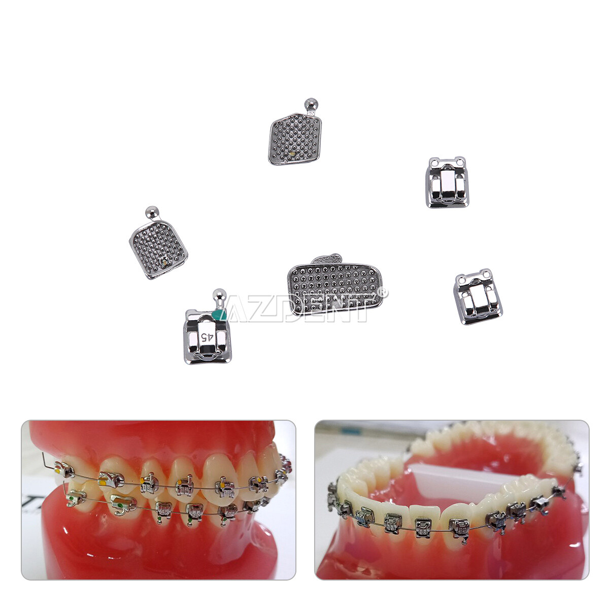 AZDENT Dental Orthodontic MIM Self Ligating Bracket Braces with Buccal Tubes