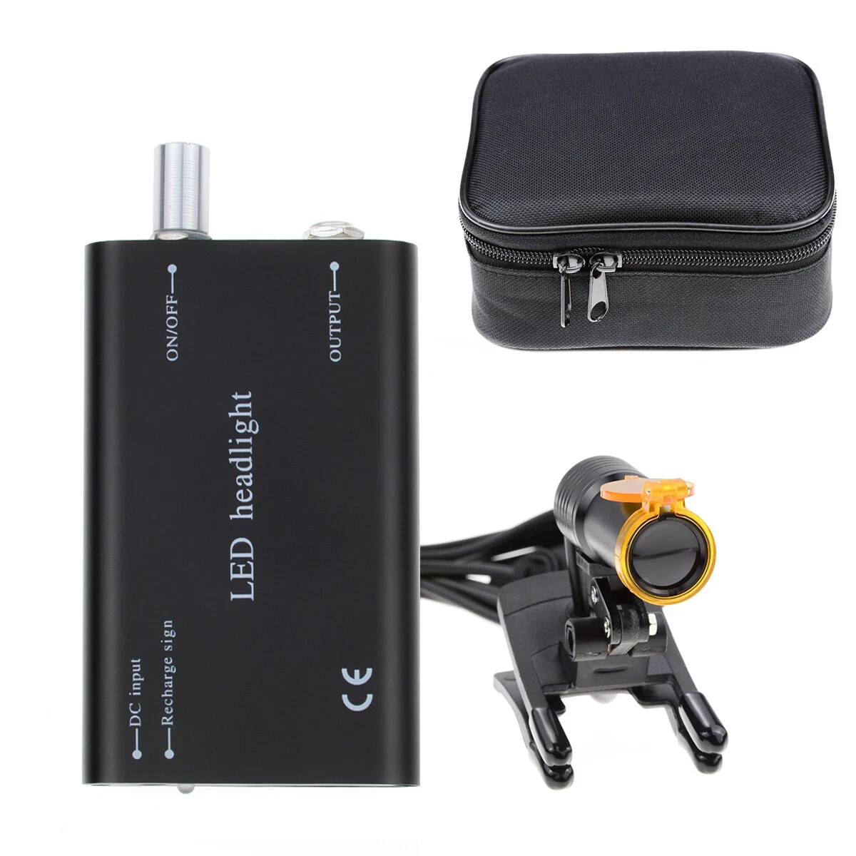 5W LED Dental Headlight for Binocular Loupe Battery Filter Metal Plastic Clip