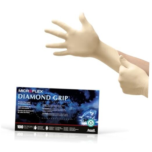 MICROFLEX Diamond Grip MF-300 Medium (Pack of 100) Natural Box (100)