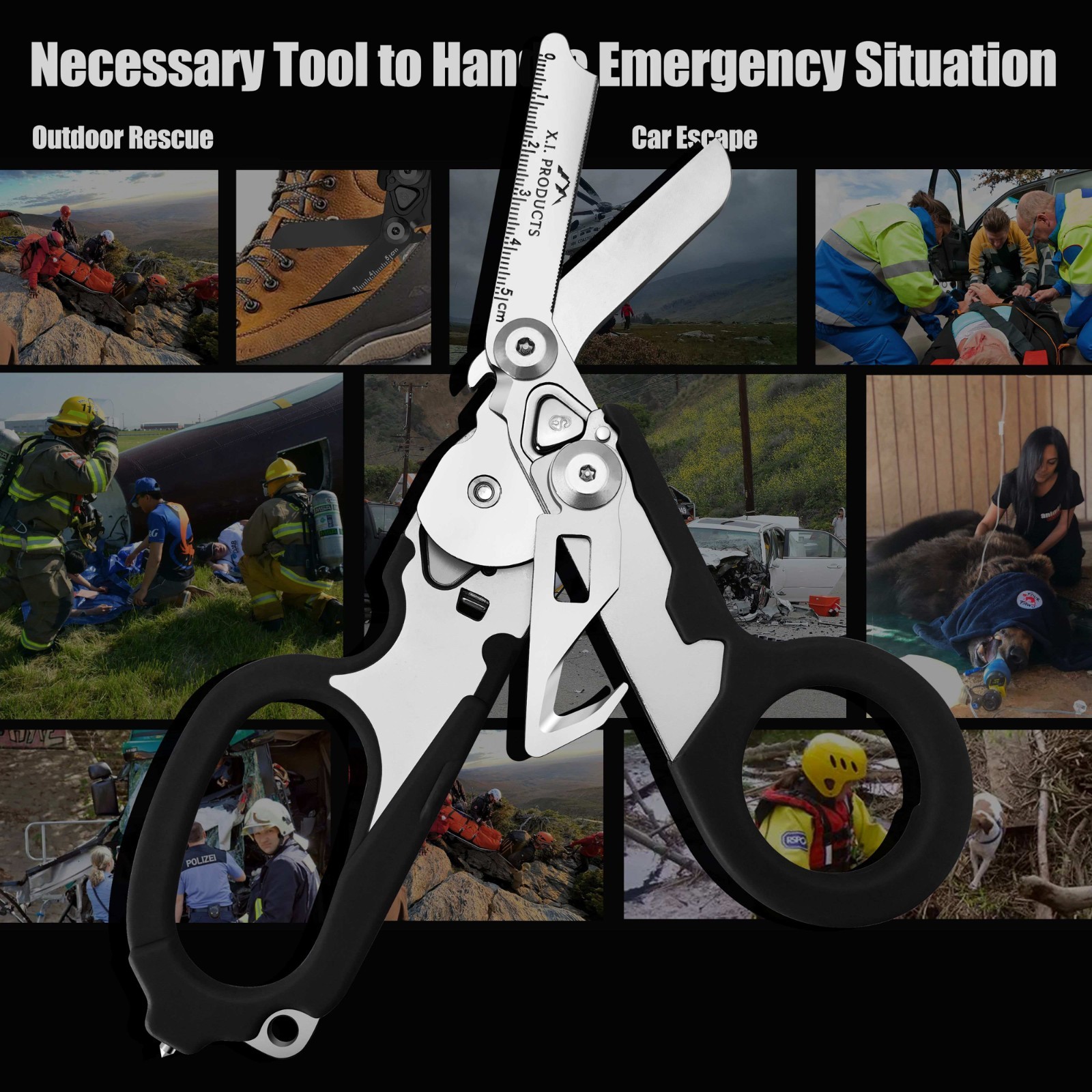 Emergency Trauma Shears Medic Emt Heavy Duty Multi Purpose Shears Black Handle